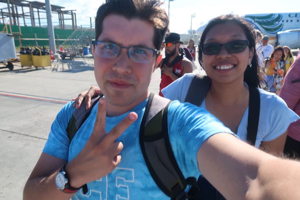 me and my filipino wife reaching caticlan airport